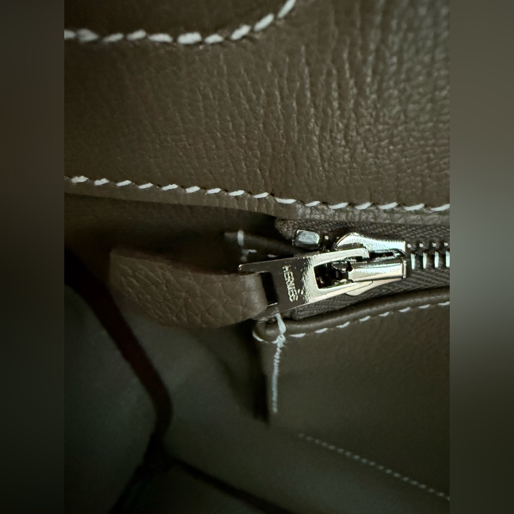 NEW Hermes Birkin 35 Ètoupe Togo Leather bag with Palladium Hardware,stampW 2024 - Picture 17 of 17